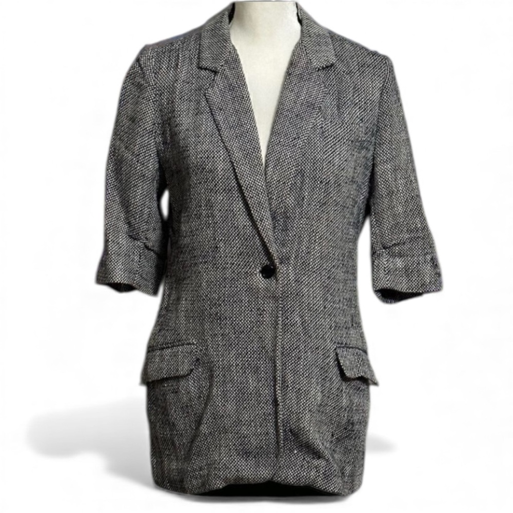 Elizabeth and James jacket Black Tweed Blazer Jacket Size 4. Cotton.